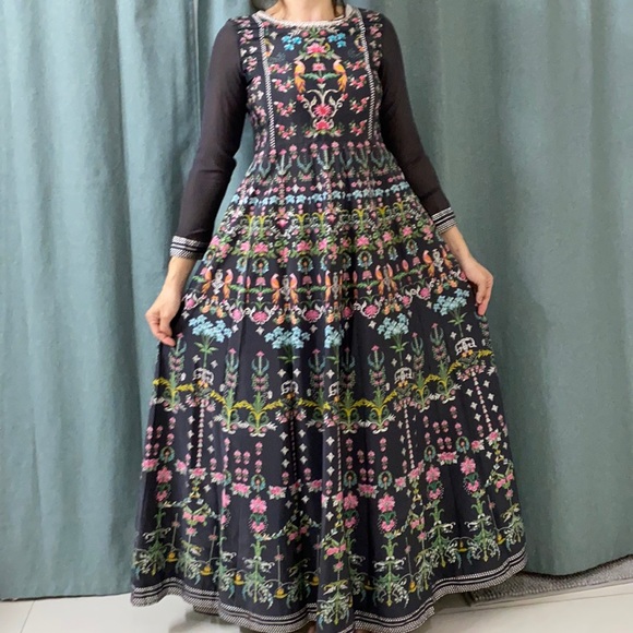 Wishful Park Other - Grey Round Neck Gathered Dress